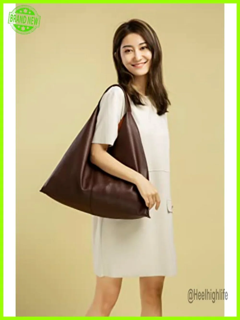 Large Vegan Leather Tote Bag Oversized Hobo Shoulder Bag Work Travel - Picture 2 of 6